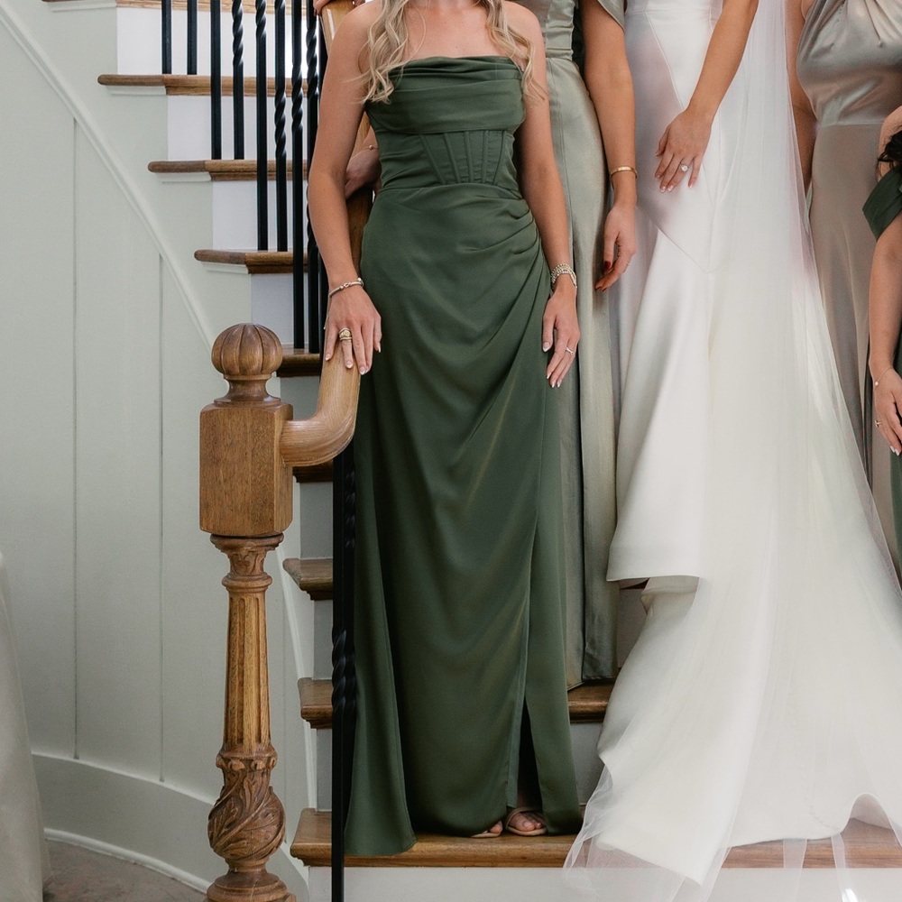Birdy Grey Martini Green Strapless Bridesmaid Dress